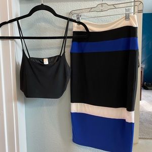 Crop top skirt combo